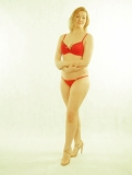 Lingerie-фотосессия в студии, модель Екатерина в красном